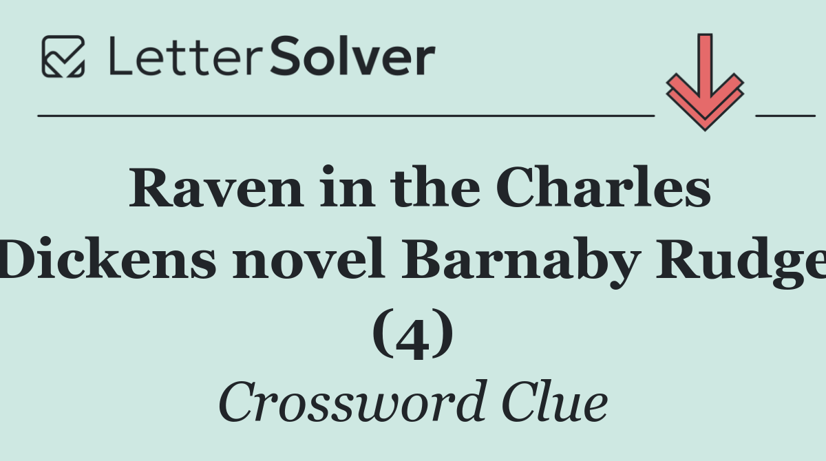 Raven in the Charles Dickens novel Barnaby Rudge (4)