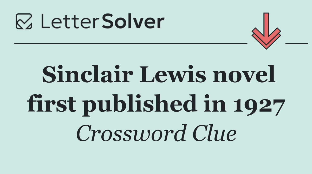 Sinclair Lewis novel first published in 1927