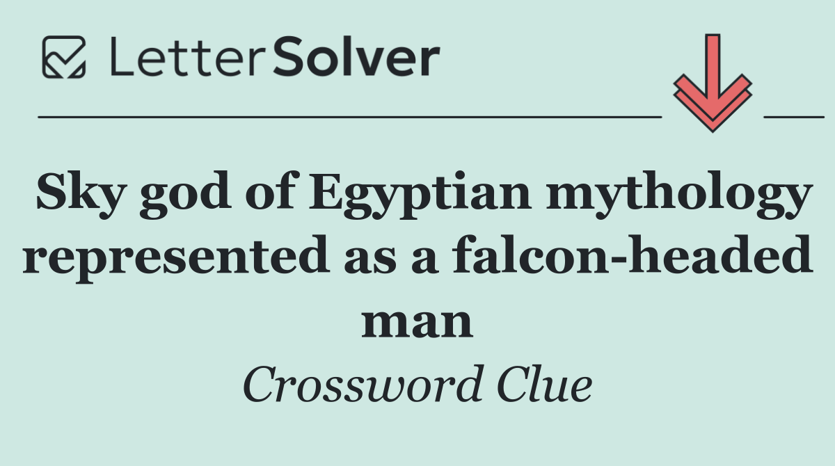 Sky god of Egyptian mythology represented as a falcon headed man