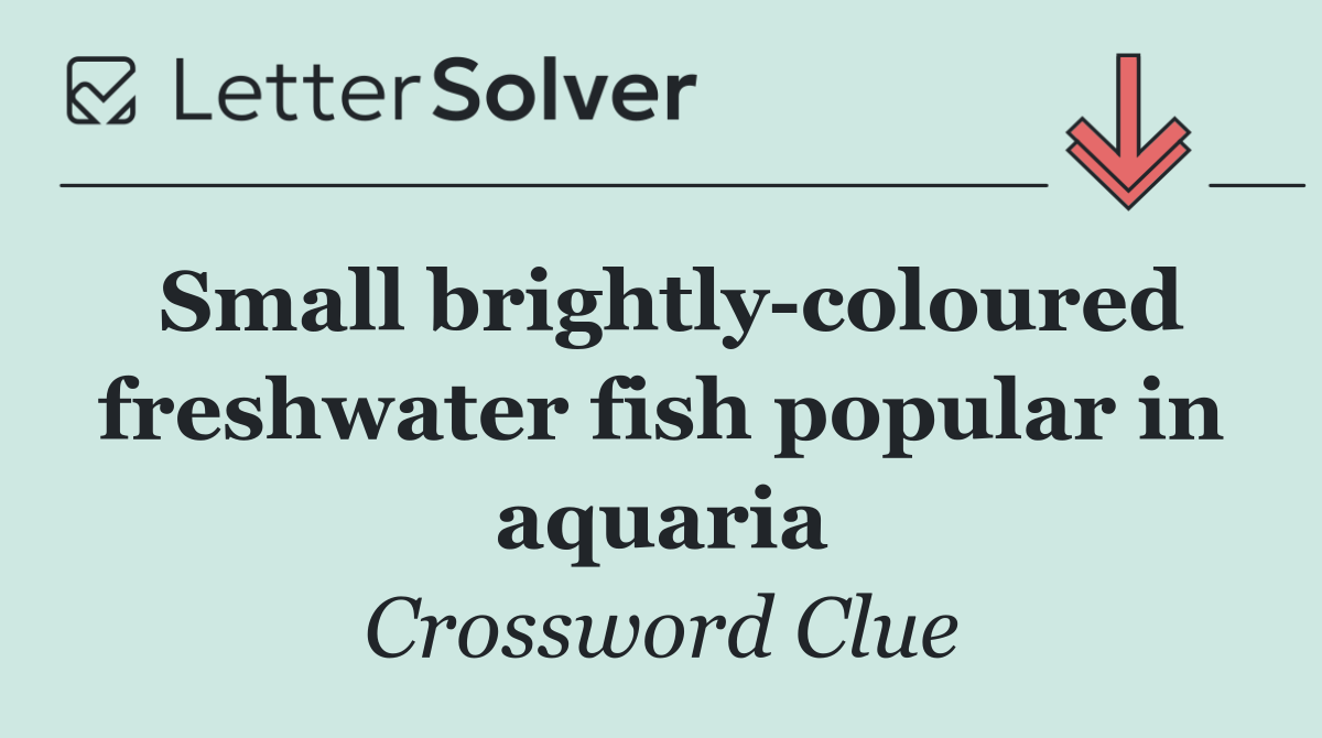 Small brightly coloured freshwater fish popular in aquaria