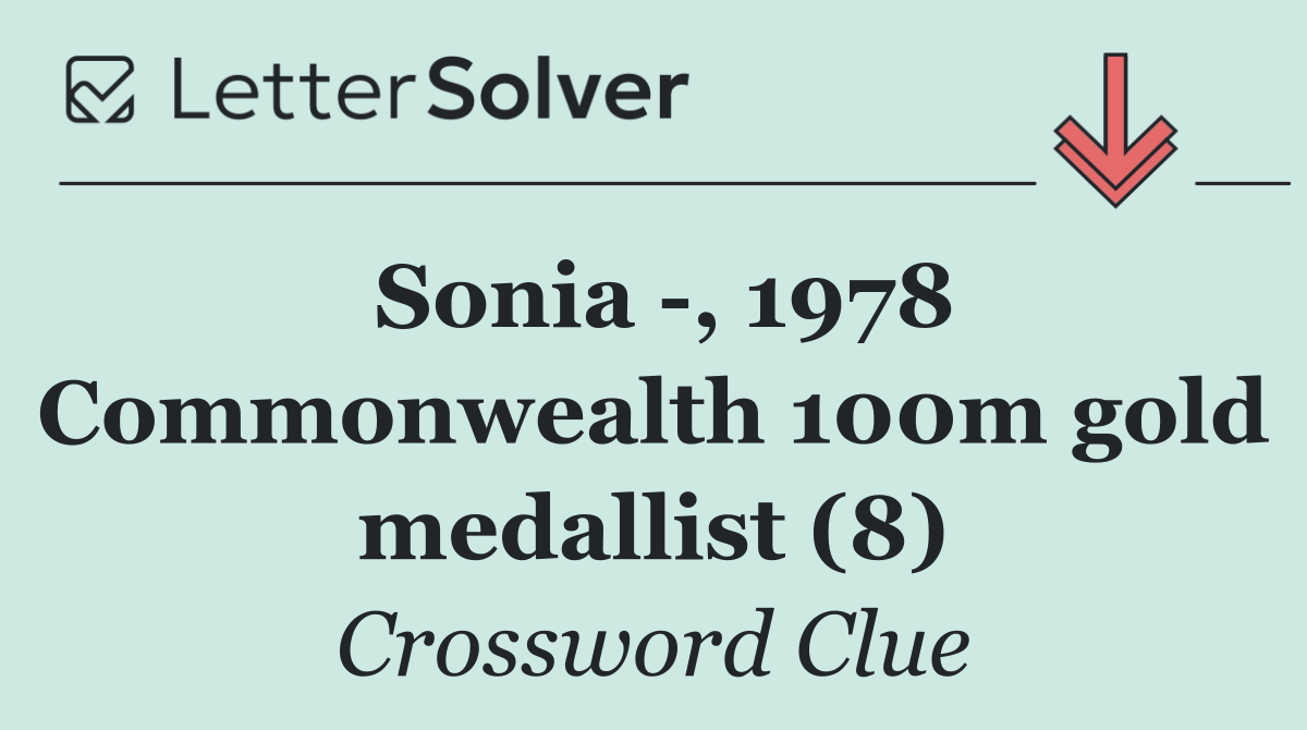 Sonia  , 1978 Commonwealth 100m gold medallist (8)