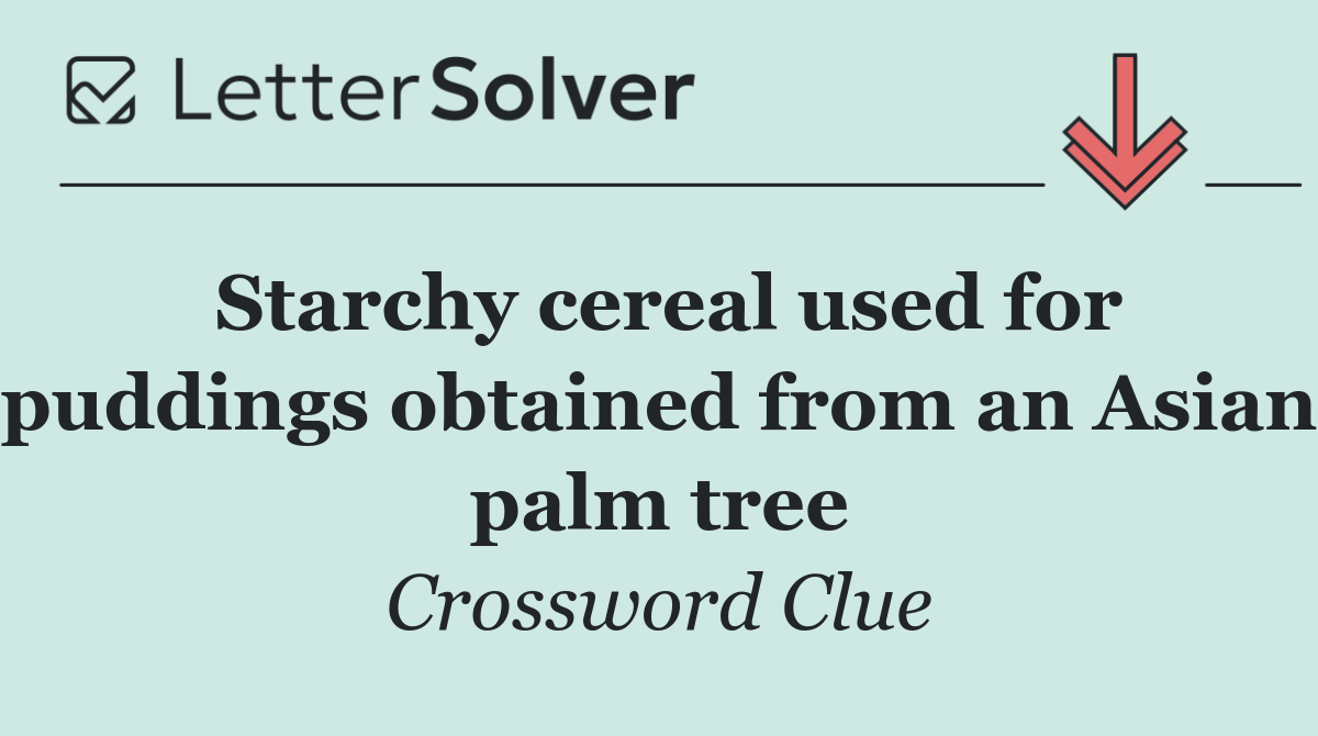 Starchy cereal used for puddings obtained from an Asian palm tree