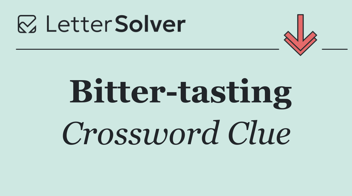 Bitter tasting