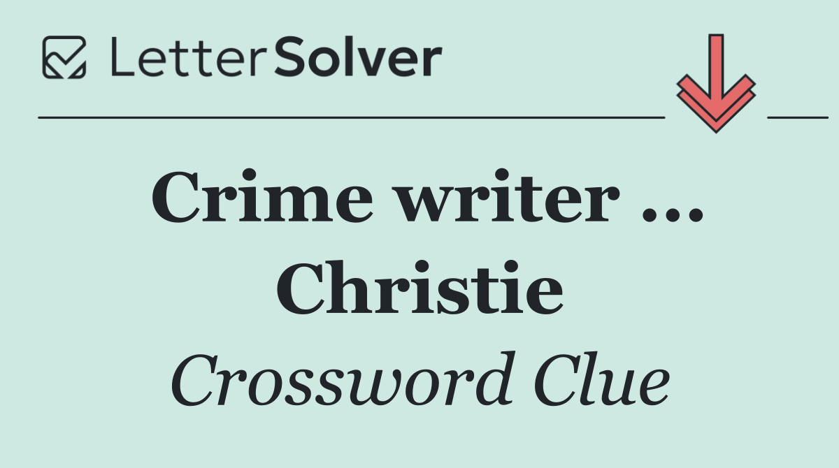 Crime writer ... Christie