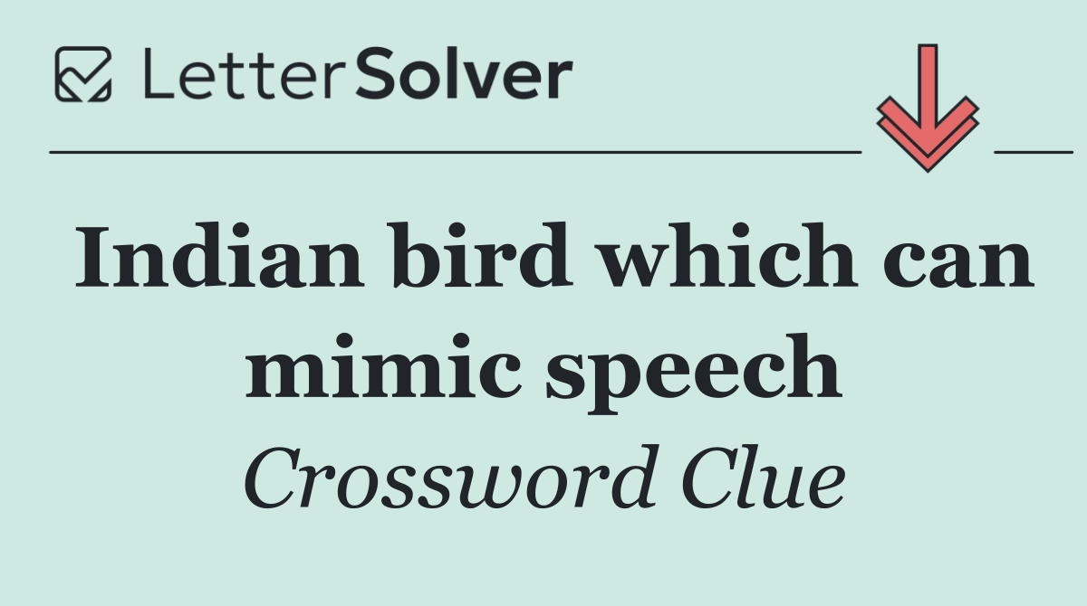 Indian bird which can mimic speech