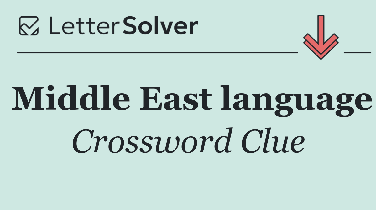 Middle East language