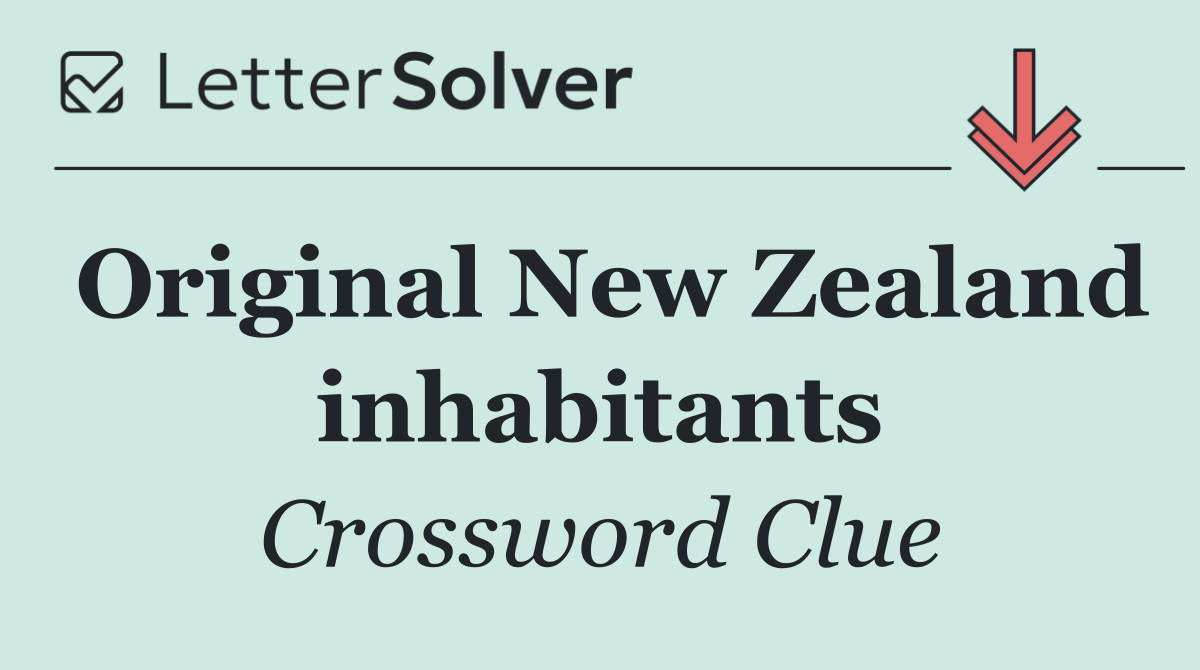 Original New Zealand inhabitants