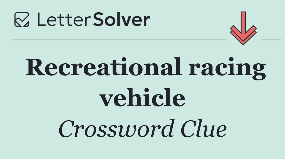Recreational racing vehicle