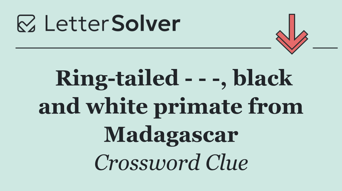 Ring tailed      , black and white primate from Madagascar