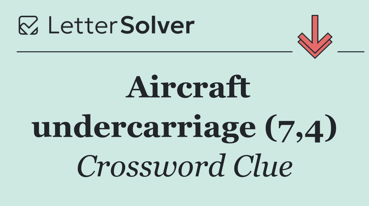 Aircraft undercarriage (7,4)