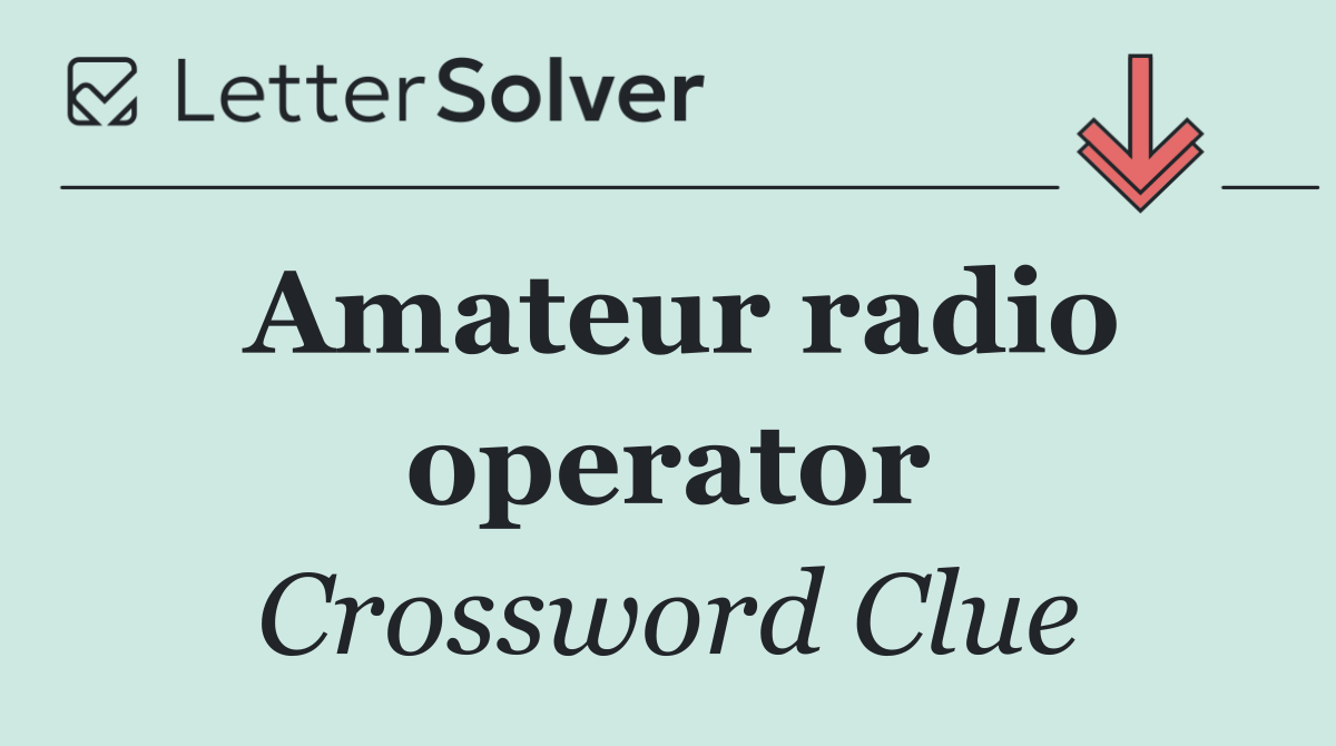 Amateur radio operator