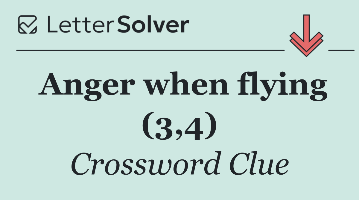 Anger when flying (3,4)