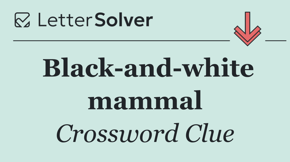 Black and white mammal