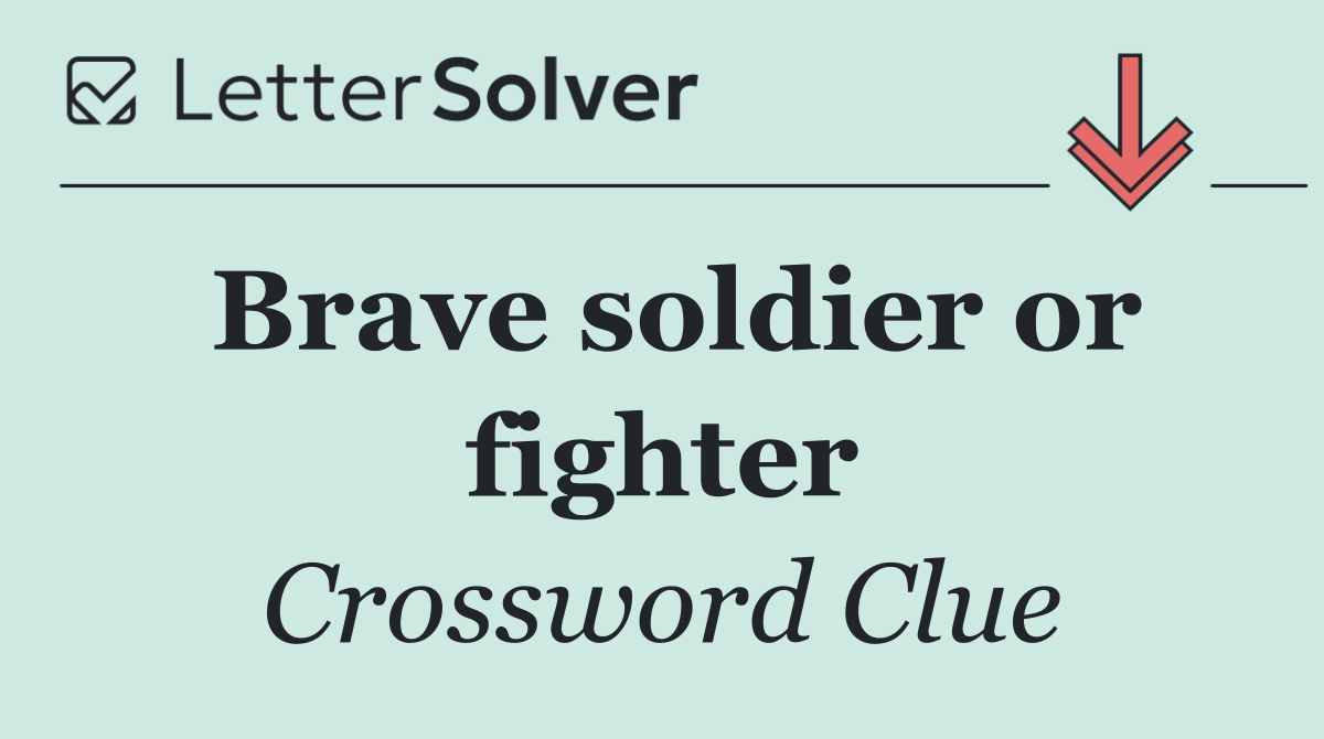 Brave soldier or fighter