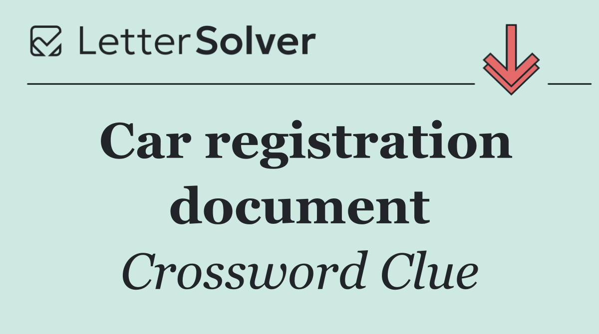 Car registration document