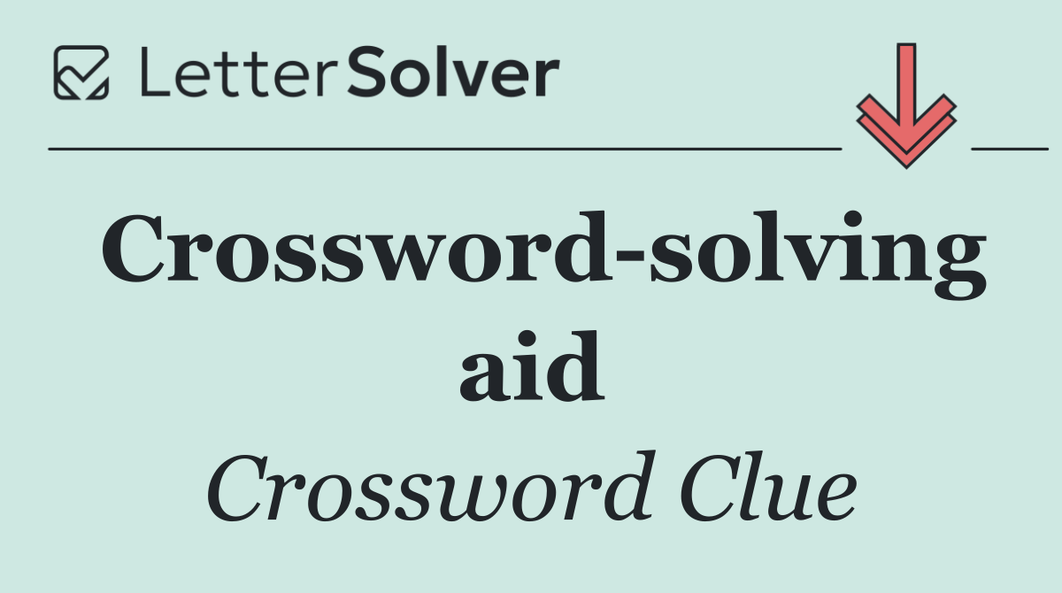 Crossword solving aid