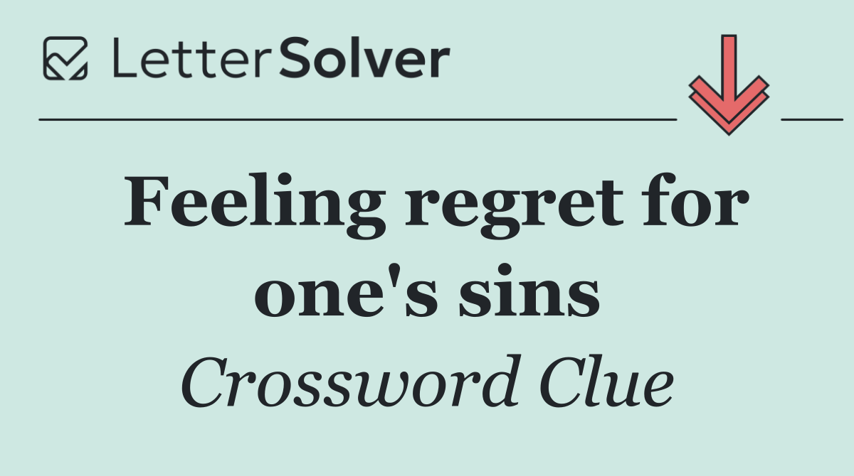 Feeling regret for one's sins