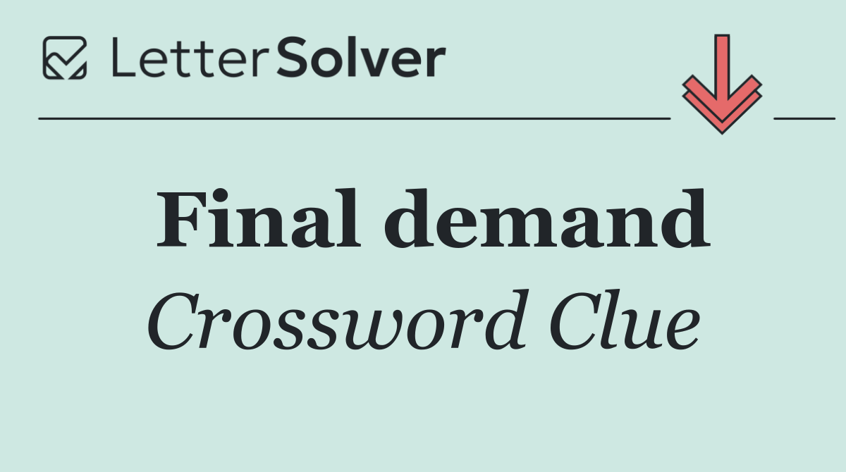 Final demand
