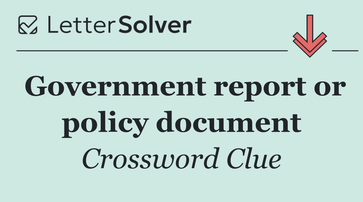 Government report or policy document