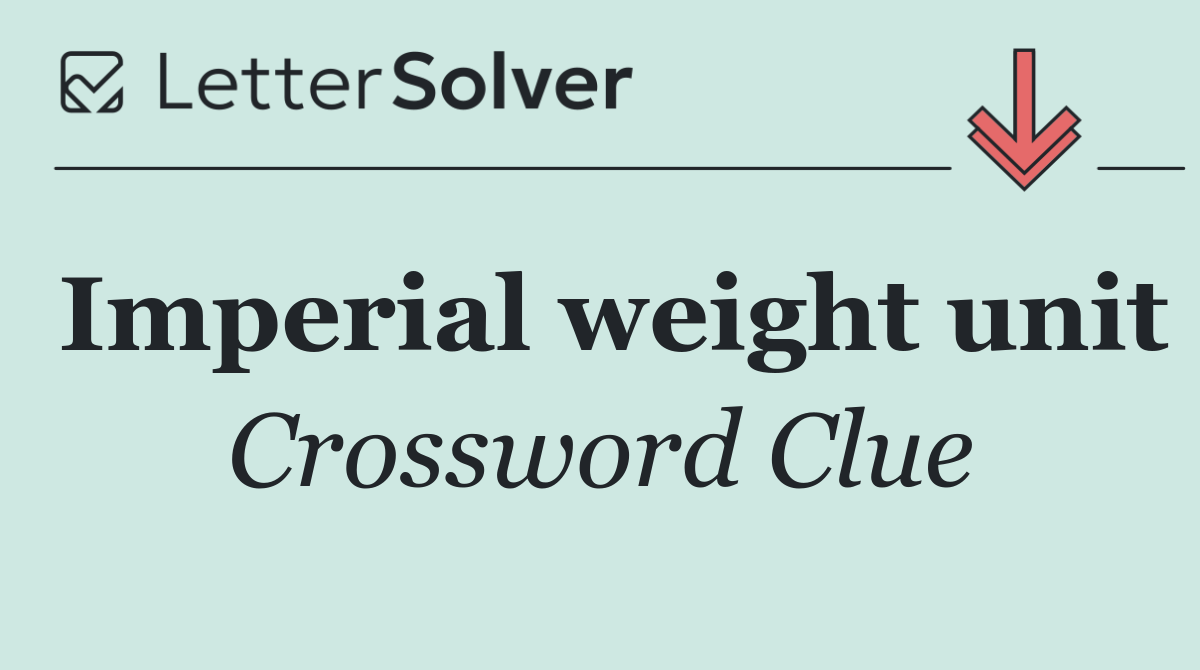 Imperial weight unit