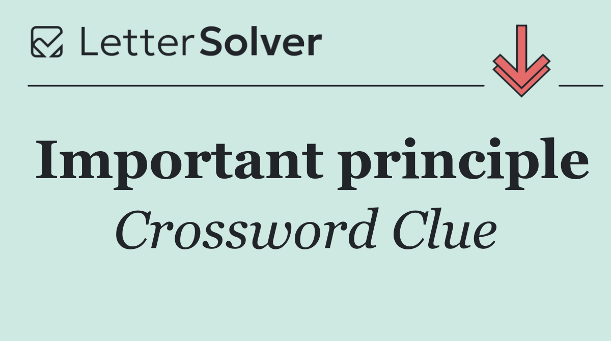 Important principle