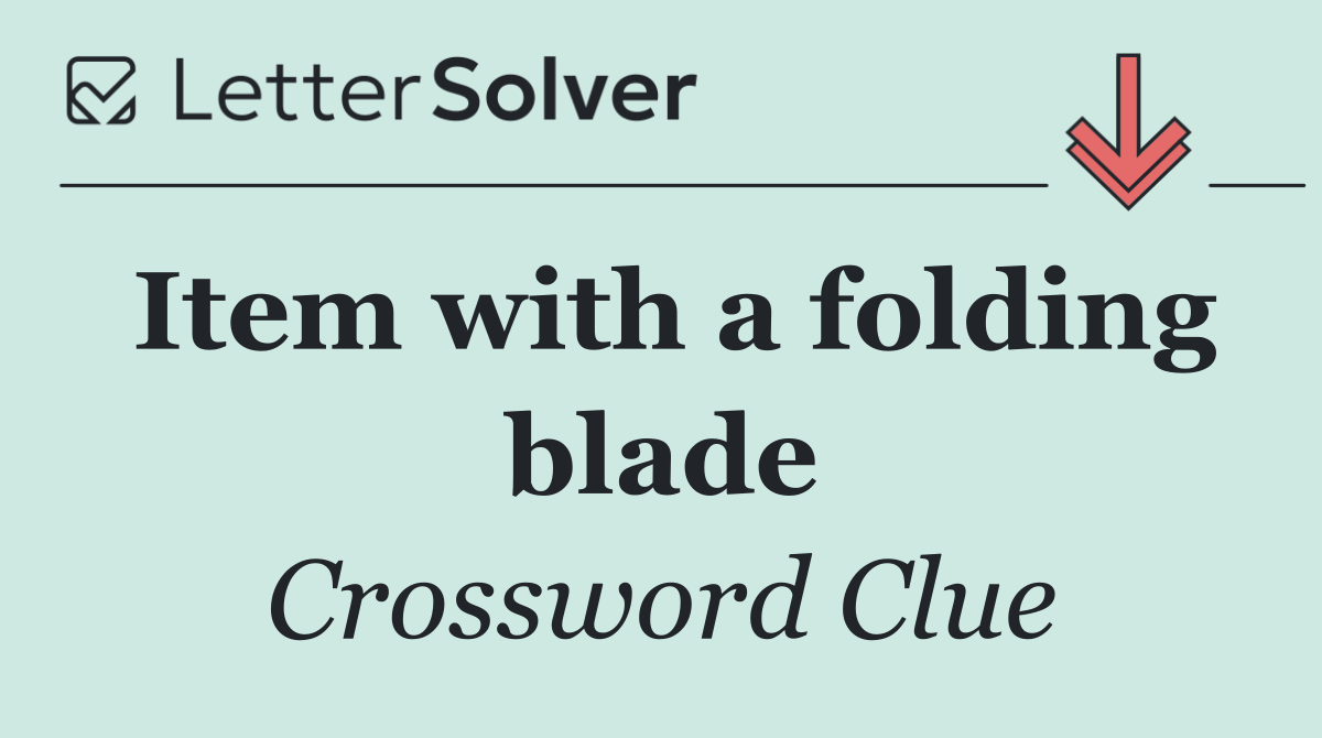 Item with a folding blade