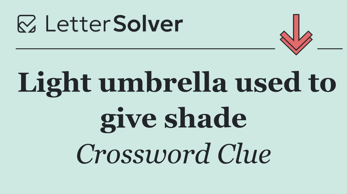 Light umbrella used to give shade