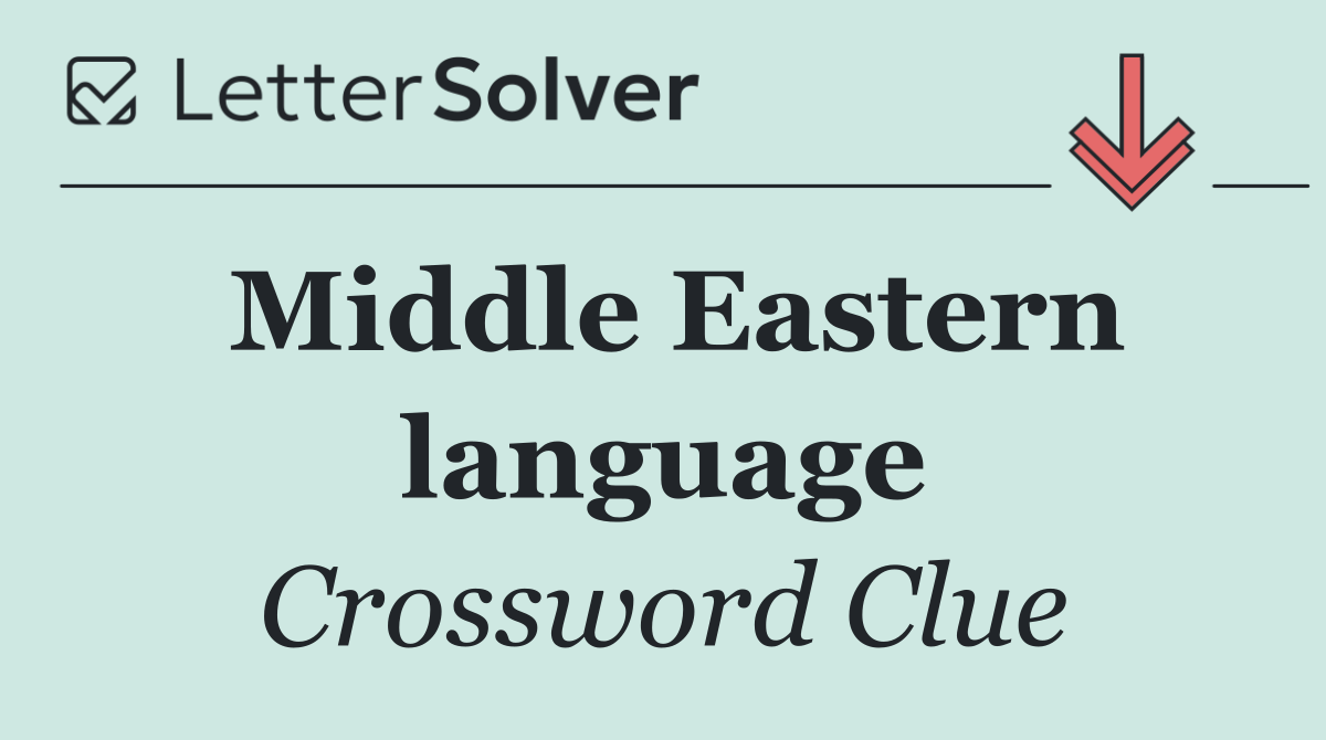 Middle Eastern language