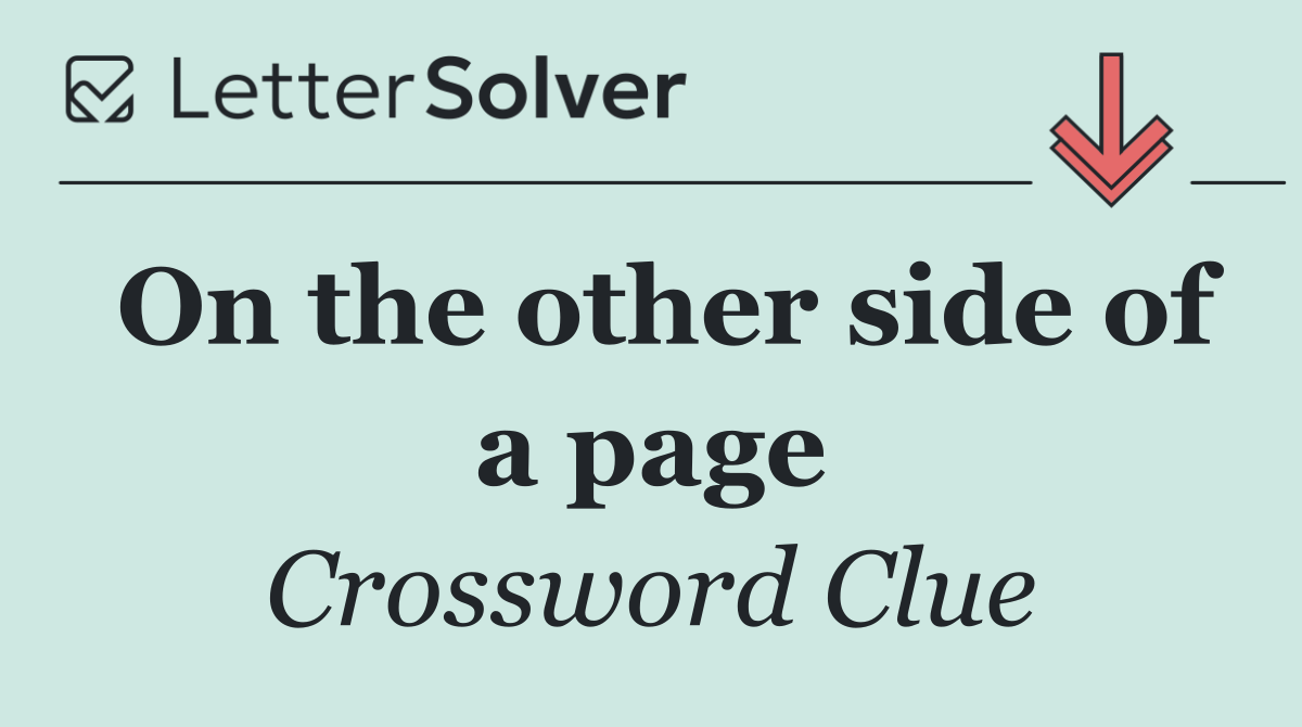 On the other side of a page