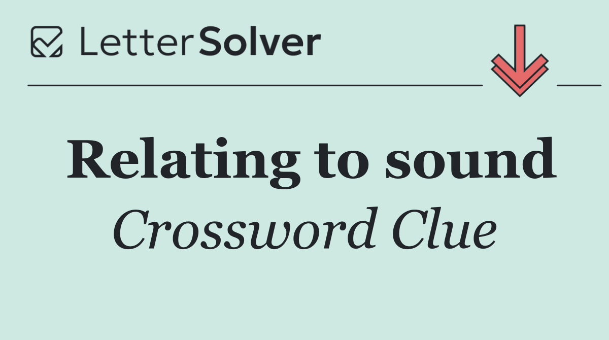 Relating to sound