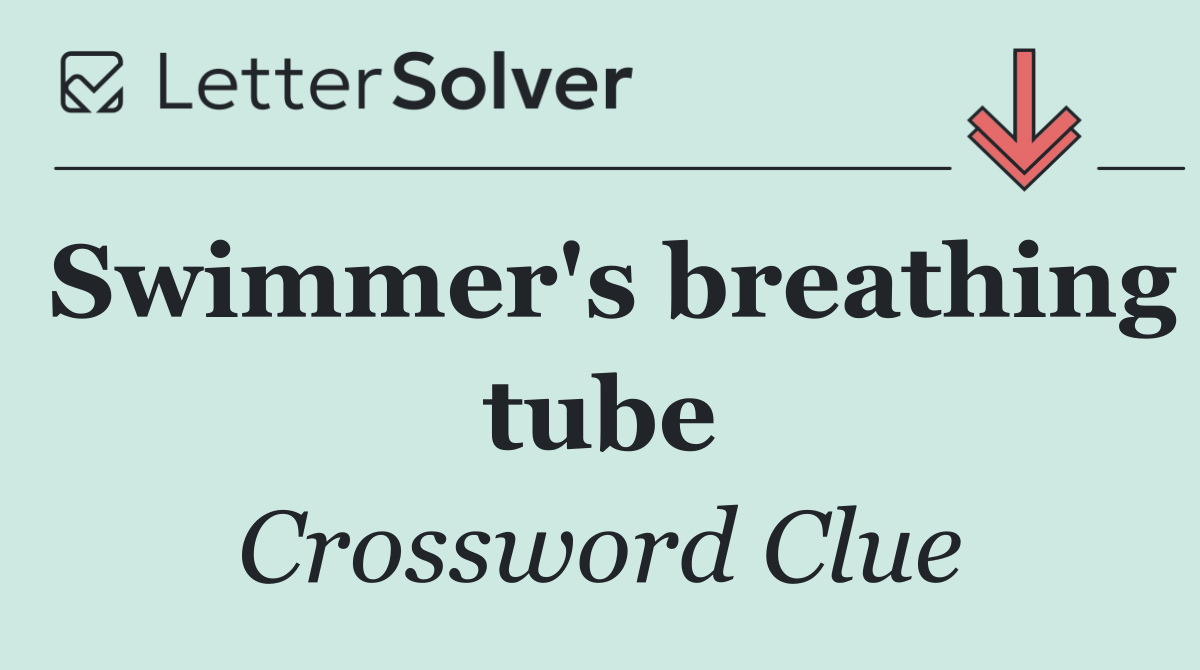 Swimmer's breathing tube