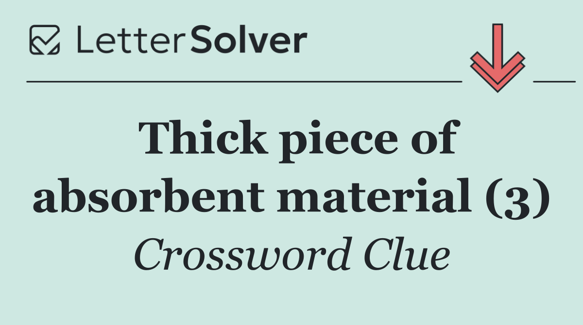 Thick piece of absorbent material (3)