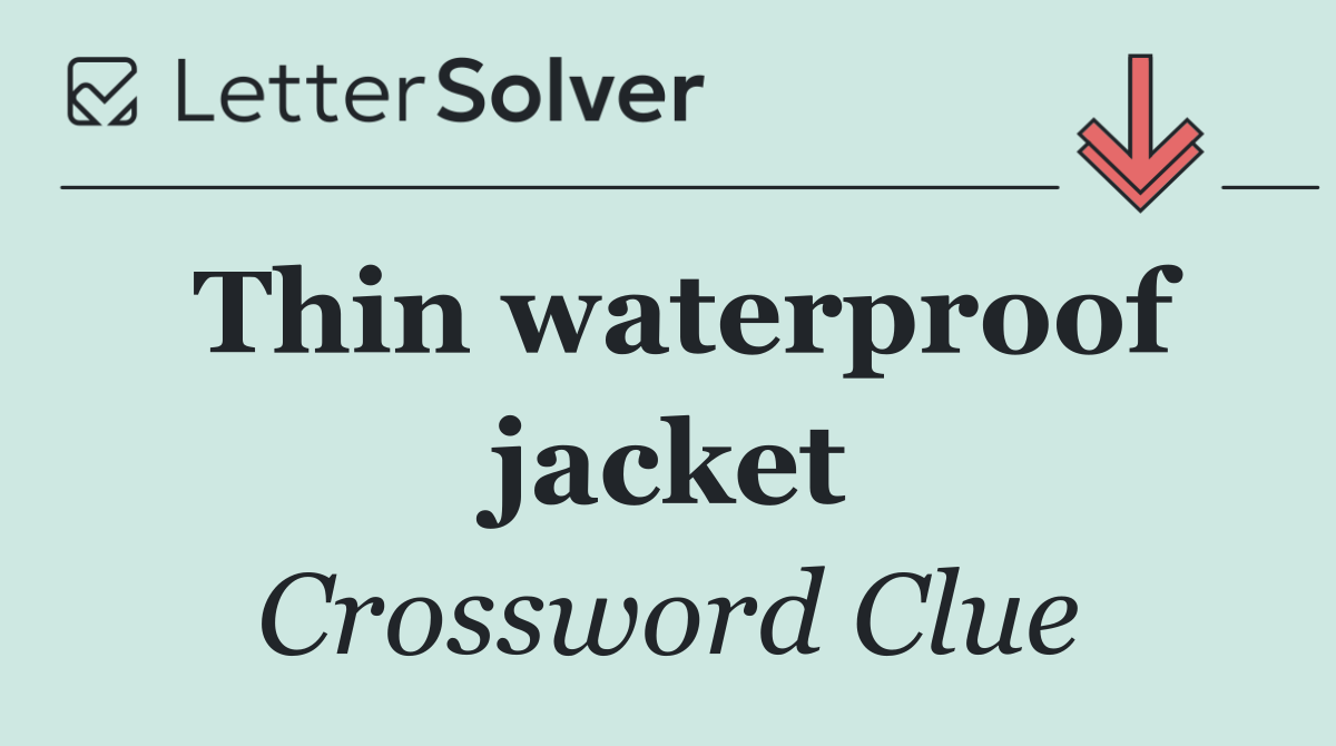 Thin waterproof jacket