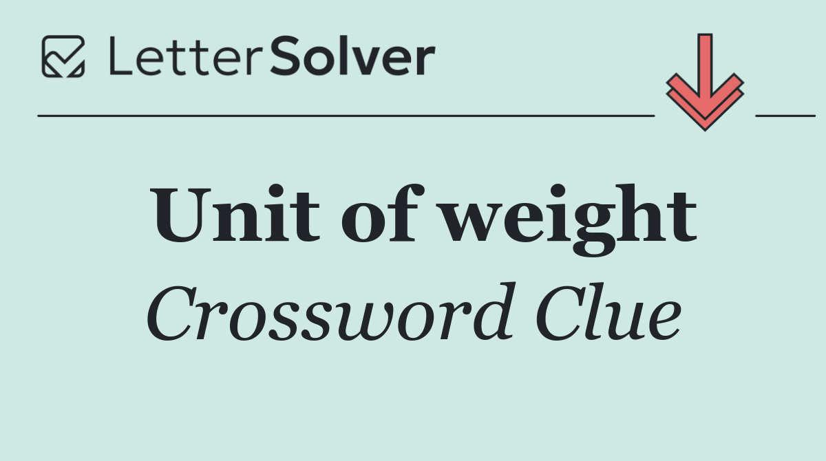 Unit of weight