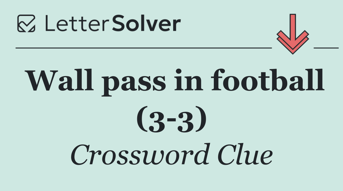Wall pass in football (3 3)