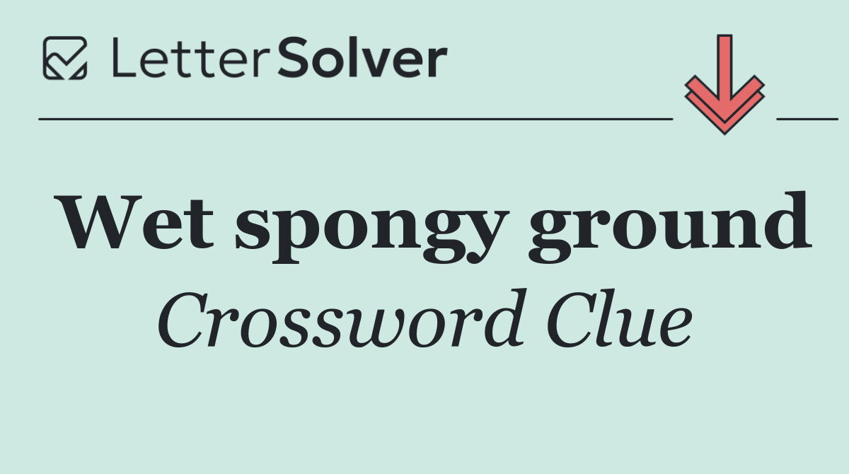 Wet spongy ground
