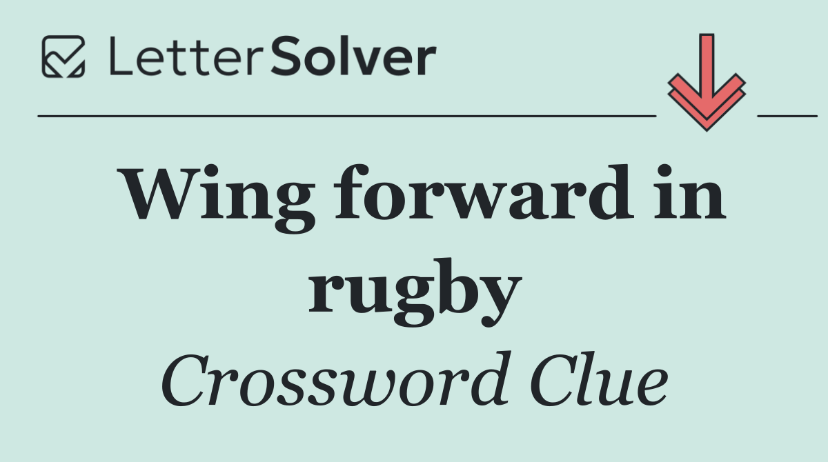 Wing forward in rugby