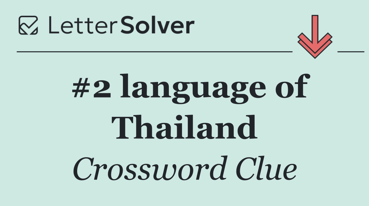 #2 language of Thailand