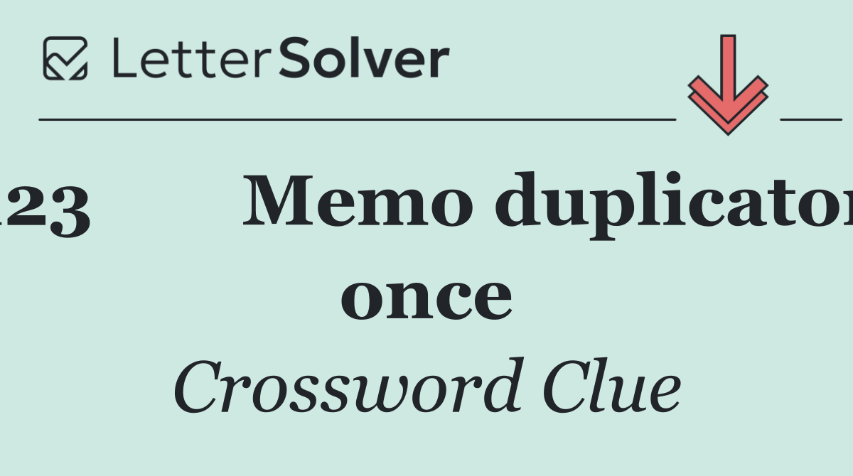 123	Memo duplicator, once