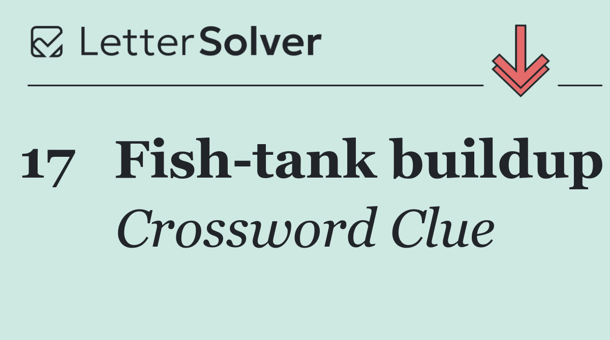 17	Fish tank buildup