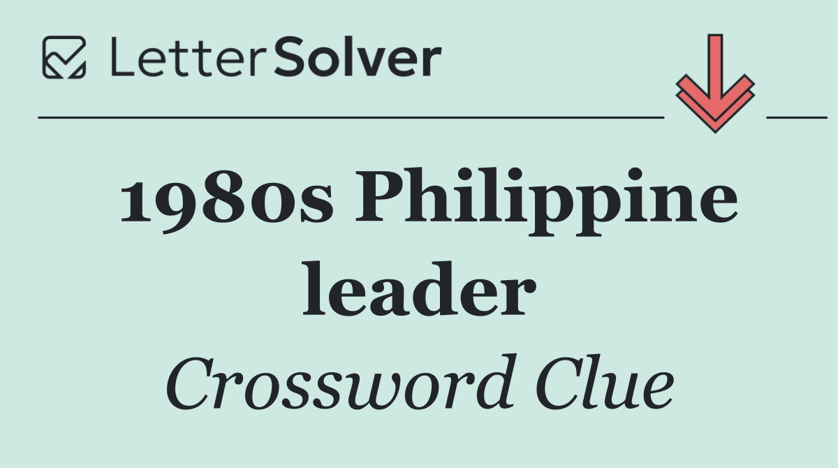 1980s Philippine leader