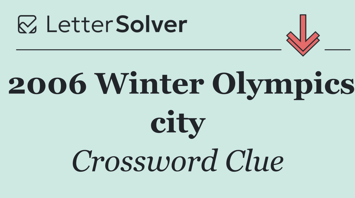 2006 Winter Olympics city