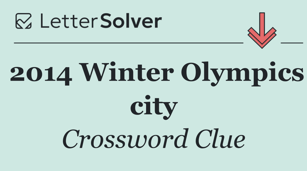 2014 Winter Olympics city
