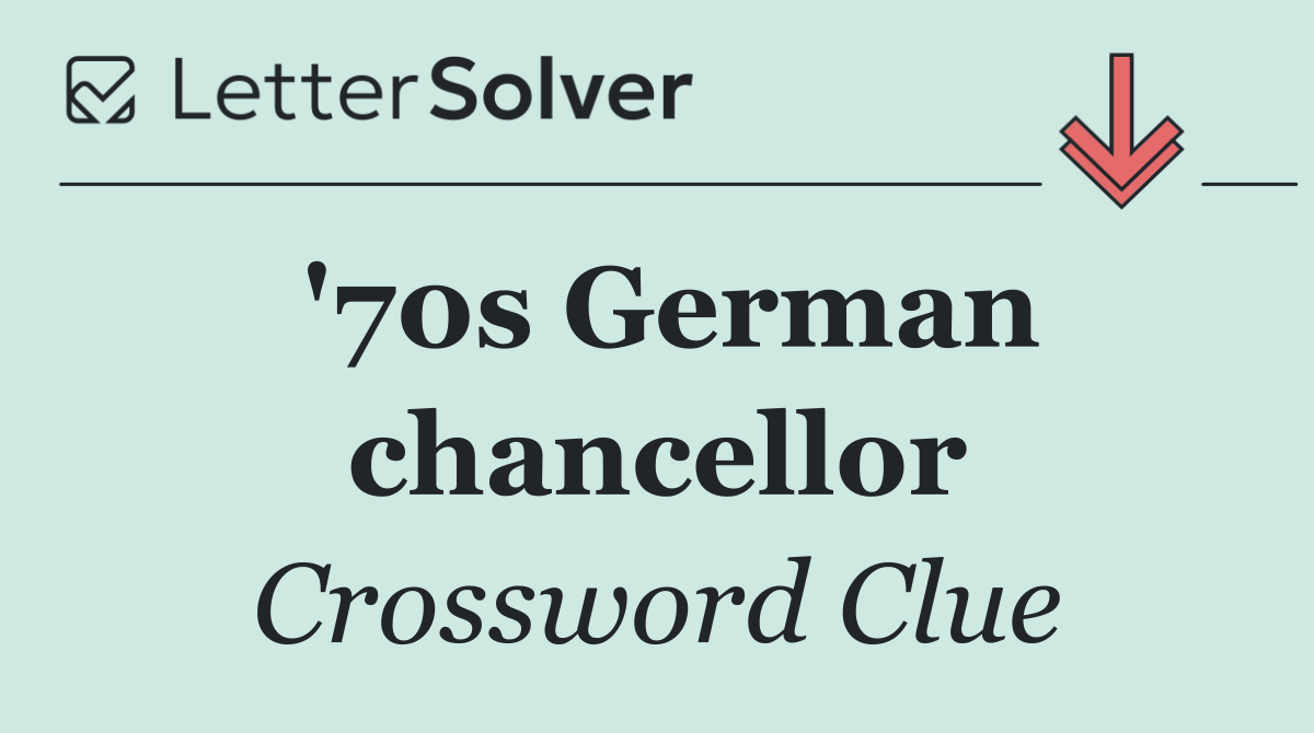 '70s German chancellor