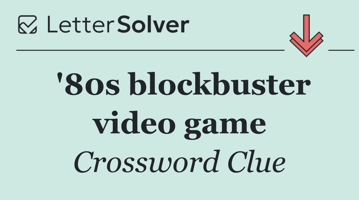 '80s blockbuster video game
