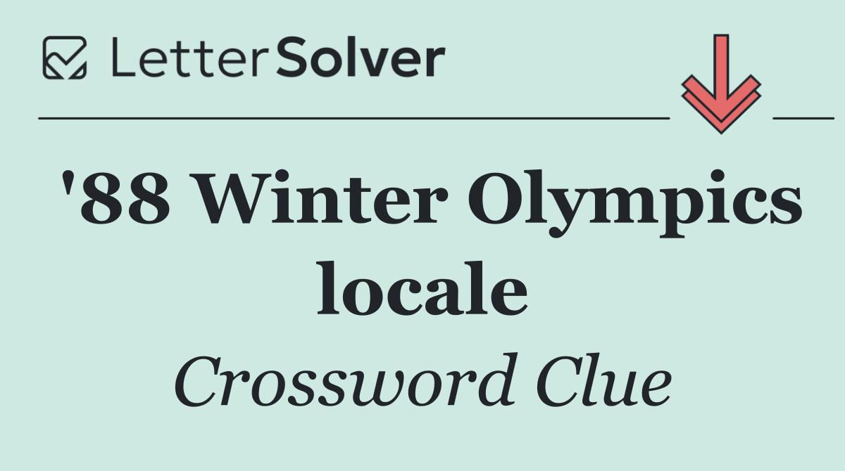 '88 Winter Olympics locale