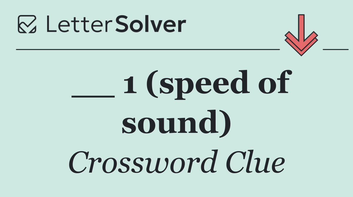 __ 1 (speed of sound)