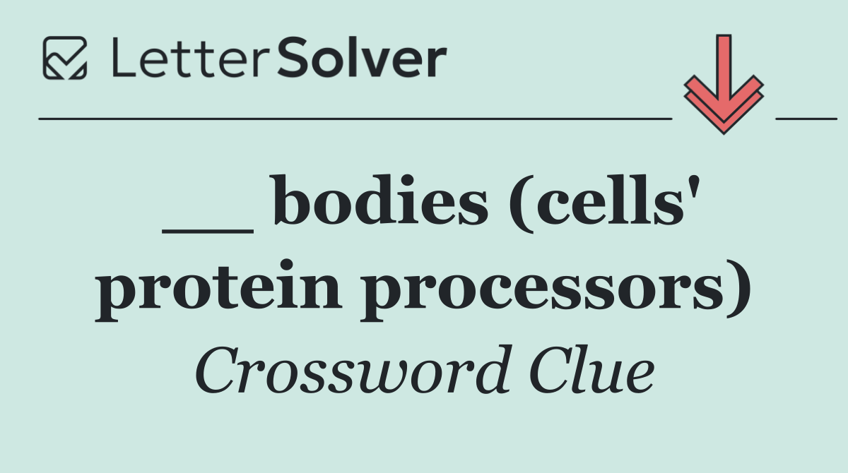 __ bodies (cells' protein processors)