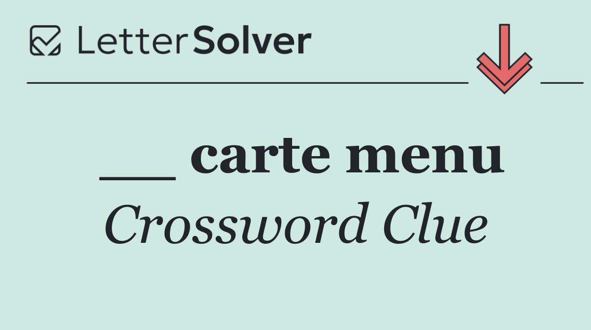 __ carte menu