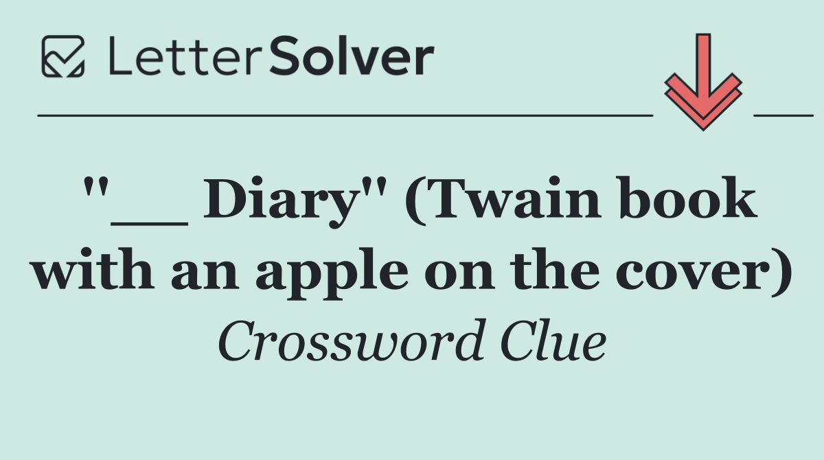''__ Diary'' (Twain book with an apple on the cover)
